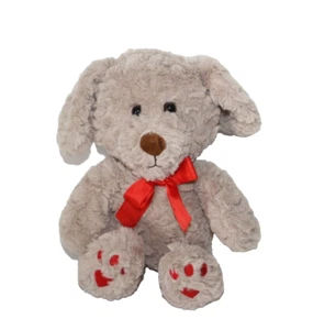 Dan Dee Collectors Choice Plush Shaggy Beige Dog W/Red Bow 2021 Stuffed Animal - Picture 1 of 5