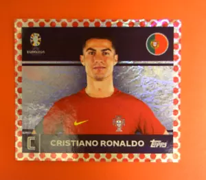 Sticker Topps Calcio Euro EM 2024 - Cristiano Ronaldo Euro Border Parallelo - Foto 1 di 2