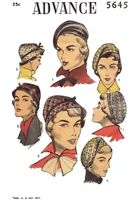 Advance 5645 Beret HAT Pattern Chemo Cancer Alopecia 1 sz - Picture 1 of 4