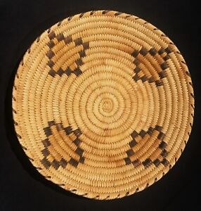 EXQUISITE Vintage Navaho/Hopi Round Basket Tray FREE SHIPPING