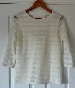 Reiss Women's Lace Top OE Valerie Ivory Polyester Viscose Size Small - Picture 1 of 7