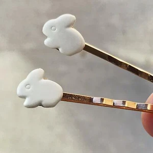 Bunny Rabbit Hair Pins, Easter Hair Pins, Bunny Bobby Pins, Womens Hair Clips, D - Picture 1 of 3