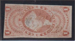 E3806: US #R66a on Silk Paper, Unlisted in Scott - Imagen 1 de 1