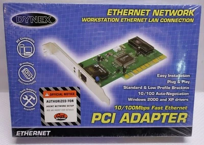 BRAND NEW DYNEX PCI ADPATER ETHERNET NETWORK  - Image 1 of 4