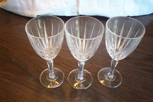 3 copas de agua de cristal de 7,5" con vástago de varios lados de corte vertical ver fotos - Imagen 1 de 5
