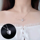 Diamond Heart Cut Pendant Silver Chain Women Necklace Gift 925 Sterling Silver