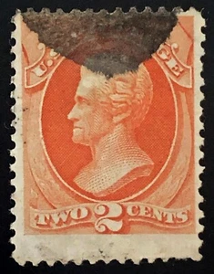 US 1878 #183 Vermilion 2c Andrew Jackson VF-XF Fancy Cancel Big Jumbo Used - Picture 1 of 3