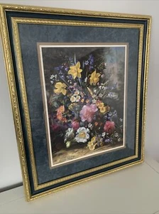 Albert Williams Beautifully Golden Framed Floral Print, 28 in X 23.5 in framed - Picture 1 of 5