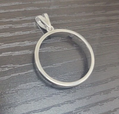 Sterling Silver Bezel Susan B Anthony Sacagawea 27 mm Coin Prong Back Round Edge - Image 1 of 4