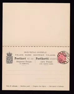 Finland c1890s 10pen stationery reply card complete by favour Poytya cancels - Picture 1 of 2