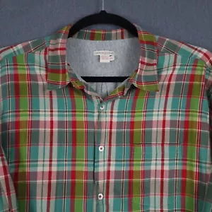 Carbon 2 Cobalt Shirt Mens XL Green Blue Red Plaid Long Sleeve Button Up - Picture 1 of 9