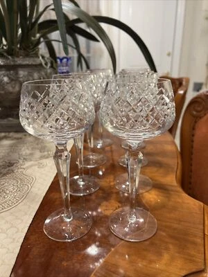 ROYAL BY IMPERIAL CRYSTAL HOCK WINE  4 Glasses 8”, Germany 2.75”- Top Diameter. - Image 1 of 4