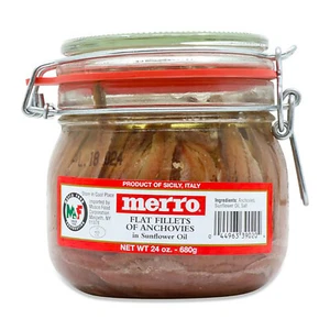 Italian Anchovies Fillet in Sunflower Oil Jar 24 oz (PACKS OF 3) - Picture 1 of 1