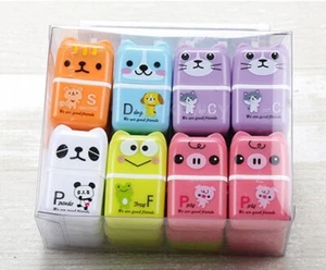 24 Stck. Kawaii Niedlich Cartoon Tier Thema Gummi Radierer mit Aufräumrolle - Bild 1 von 7
