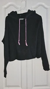 Sudadera con capucha negra Wild Fable de manga larga para mujer púrpura rosa corbata talla grande - Imagen 1 de 5