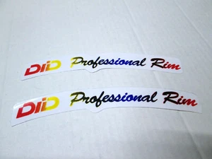 4-1/4" X 5/8" PAIR DID  MOTORCYCLE RIM OFF ROAD RACING VINYL PEEL-N-STICK DECALS - Bild 1 von 3