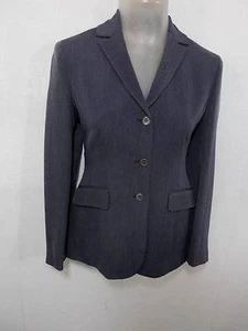 Rena Rowan Womens Blazer Silk Flare Career Jacket 4 Three-Button Pocket Gray New - Picture 1 of 8