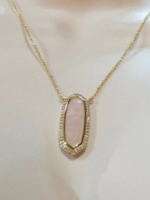 Collar Colgante Cuarzo Rosa Alicia Bonnie Oro Ajustable Elegante Joyería Foto 1 de 4