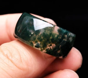 8.8g Natural Clear Aquatic agate Quartz Gemstone Ring AAAA - Picture 1 of 6