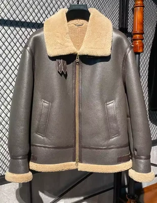 Shearling Original Sheepskin Vintage Jacket Men's - Image 1 of 4