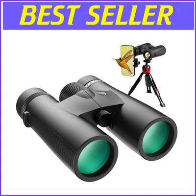 10x42 HD Binoculars with Tripod and Smartphone Adapter for Travel & Birdwatching - Image 1 of 4