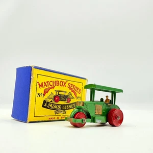 Matchbox Lesney 1a Aveling Barford Diesel Road Roller mit seltener Schriftbox - Bild 1 von 18