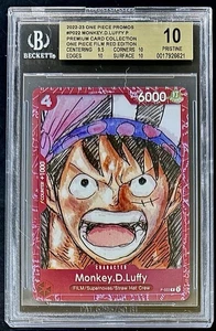 BGS 10 One Piece P-022 P Monkey.D.Luffy - English - Film Red Edition - Graded - Picture 1 of 2