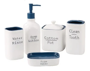 Bathroom Accessories Set, 5PCS Modern Bathroom Accessory Set with Soap Dispenser - Picture 1 of 4
