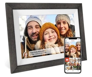 Elegant 10.1 Inch Wood Digital Frame with Touchscreen & Auto-Rotate Feature - Picture 1 of 9