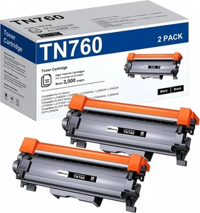 TN760 Toner für Brother Drucker 2er Pack Ersatz für Brother TN760 TN-760 T... - Bild 1 von 7