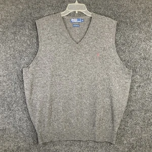 Polo Ralph Lauren Herren XL Lammwolle V-Ausschnitt ärmellos Pullover Sweater - Bild 1 von 9
