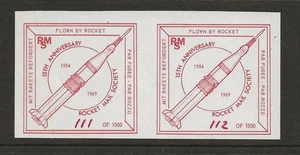 1969 US Rocket Mail Society 15th anniv - pair - EZ 124A7 - FREE SHIPPING! - Picture 1 of 1