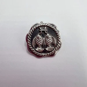 Vintage Anhänger Ikone Fisch Sterling Silber 916 UdSSR Stern Sowjetischer Schmuck wunderschön - Bild 1 von 9