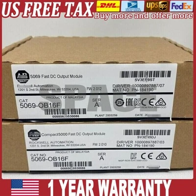 New AB 5069-OB16F Compact I/O 24V DC Output Module 5069OB16F US Free Tax - Image 1 of 3