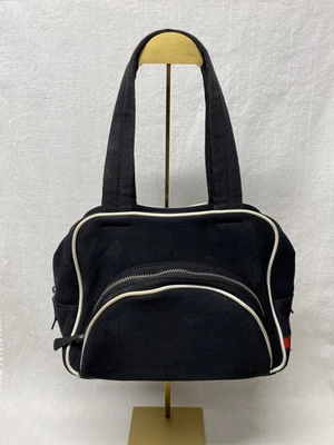 Подлинный Prada красный ярлык черный нейлон/неопрен сумка для боулинга винтажный - Изображение 1 из 4