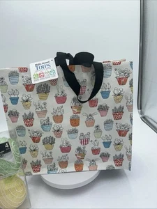 Easter Spring Bunny Rabbits Basket Flowers Gift Reusable MainStreet Tote Bag New - Picture 1 of 13