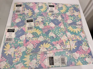 Lot 5 NEW Easter Bunny Rabbit Wrapping Paper Pastels Concepts 41.5 sq ft TOTAL - Picture 1 of 2