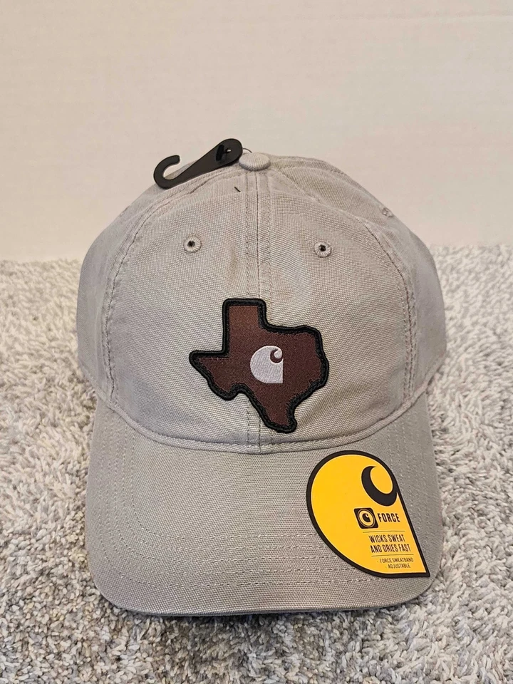CARHARTT Men’s Canvas TEXAS Patch Cap AH5527 Adjustable Hat Gray