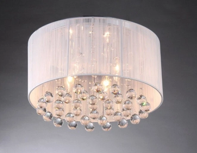 Warehouse Of Tiffany White, Silver & Chrome 17" Optimus Chandelier #RL8057 - Image 1 of 4