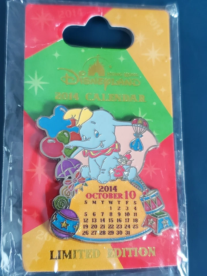 Hong Kong Disneyland 2014 Calendário Outubro Dumbo Timothy Mouse LE 500 HTF - Imagem 1 de 1