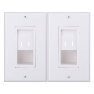 Cable Pass Through Wall Plate 1-Gang Wall Plate with Slider Cove 2PC  Wallplate