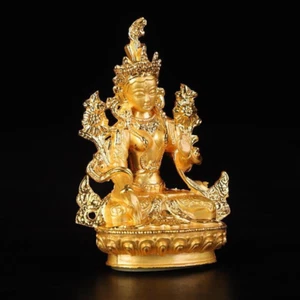 Buda Tibetano Tibetano Budista Mikky Dorado Blanco Tara Estatua Decoración - Imagen 1 de 5
