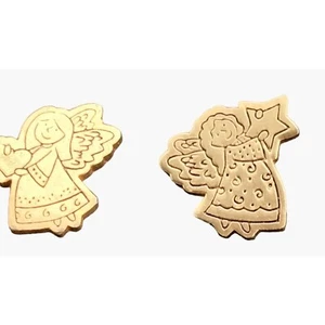 Spille angelo di Natale spilla stella cuore arte popolare vintage gioielli natalizi lotto 2 - Foto 1 di 8