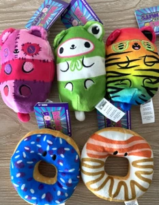 Bears vs Donuts Plush Lot of 5 - NEW with Tags Donut & Bear Stuffed Toys Bundle - Picture 1 of 4