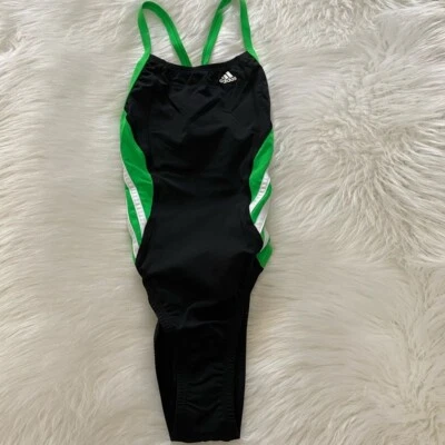 NUEVO traje de baño wTag-ADIDAS negro/verde 1 pieza 26 Foto 1 de 2