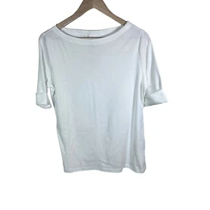 Karen Scott Cotton Boat-Neck Tank Top Color Bright White Size Medium - Picture 1 of 6