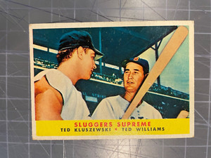 1958 TOPPS #321 SLUGGERS SUPREME KLUSZEWSKI TED WILLIAMS BASEBALL CARD EX/MT