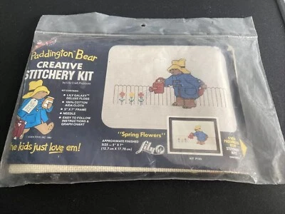 Paddington Bear Creative Stitchery Kit LILY  Spring Flowers 5"x7" Finished New - Изображение 1 из 2