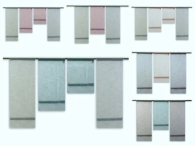 Mini Flächenvorhang Set viele Kombinationen rose grau petrol beere Bistrogardine - Bild 1 von 4