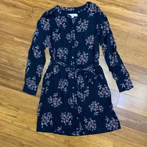 LOFT Kleid Blumenmuster Damen Größe XXS Petite Langarm Knopfleiste Freizeit - Bild 1 von 8